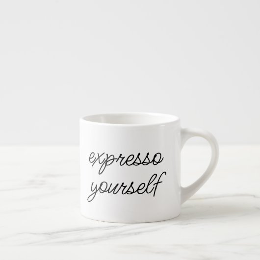 "Expresso Yourself" Funny Cute Coffee Gezegde Espresso Kop (Rechts)