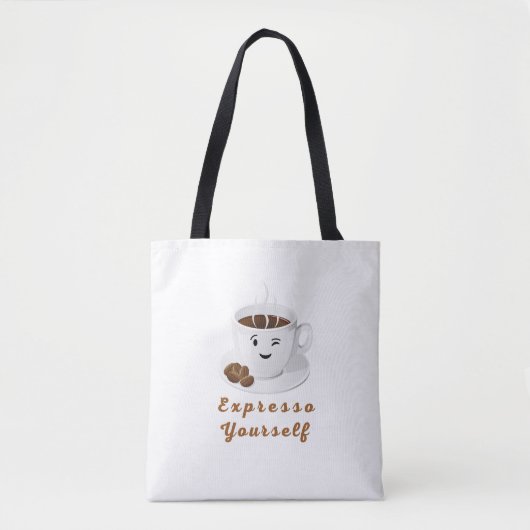 Expresso Yourself – Funny Smiling Coffee Tee Draagtas (Voorkant)