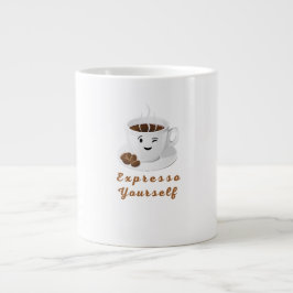 Expresso Yourself – Funny Smiling Coffee Tee Extra Grote Beker