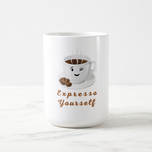 Expresso Yourself – Funny Smiling Coffee Tee Koffiemok (Center)