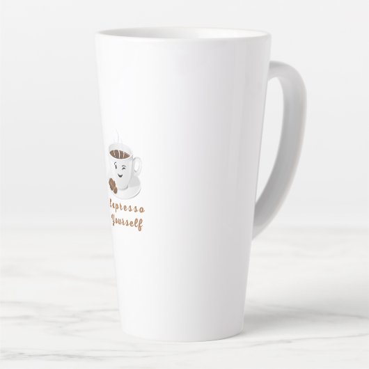 Expresso Yourself – Funny Smiling Coffee Tee Latte Mok (Rechterhoek)