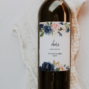 Exquis automne Floral Mariages Étiquettes de vin
