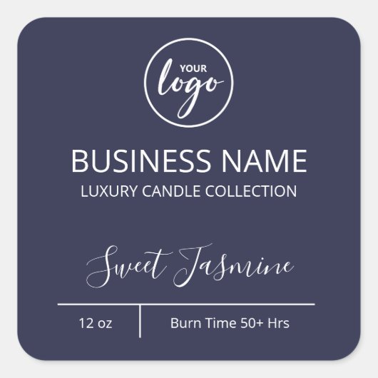 Exquis Étiquettes du logo de la bougie bleue de la (Devant)