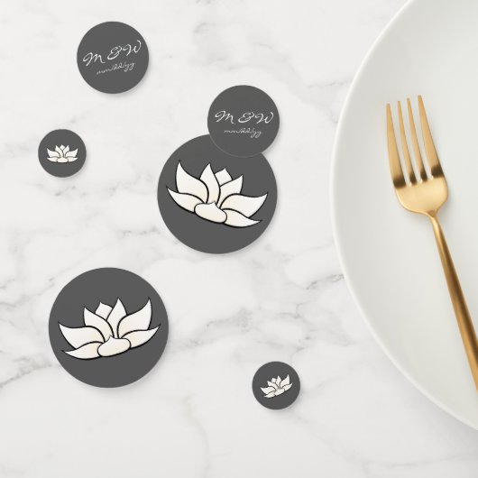 Exquis Lotus en Table Blanche Confetti (Groupe)