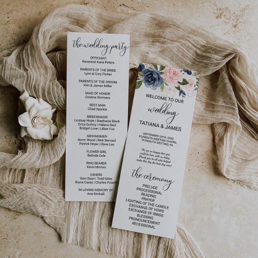 Exquise Automne Floral Wedding Programme