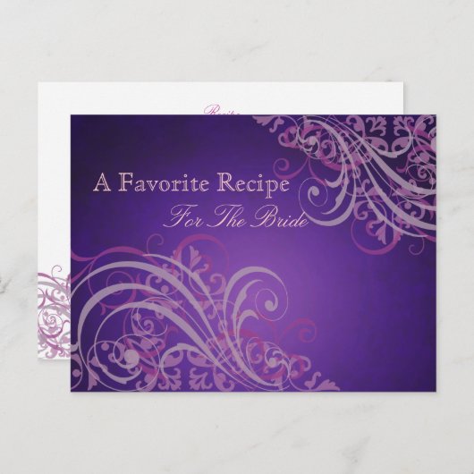 Exquise Barok Roze Vrijgezellenfeest Recept Kaart (Voorkant / Achterkant)