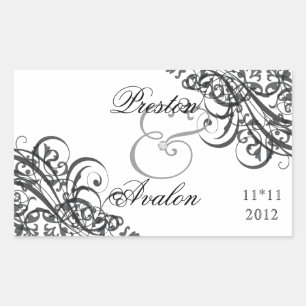 Exquise Barok Zwart Save The Date Sticker