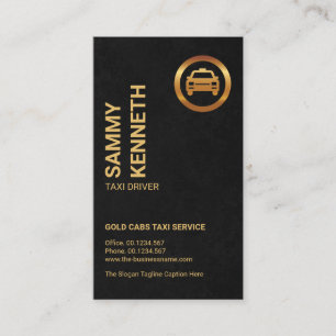 Exquise Black Grunge Gold Taxi Logo Taxi Driver Visitekaartje