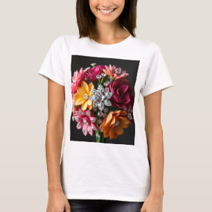 "Exquise Diamond Bouquet: een prachtige bloemenmas T-shirt