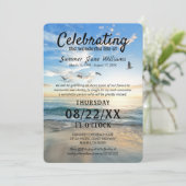 Exquise Dove and Beach Memorial Invitations (Debout devant)