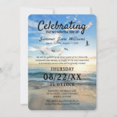 Exquise Dove and Beach Memorial Invitations (Devant)