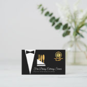 Exquise Elegant Black Tuxedo Fine Dining Visitekaartje (Staand voorkant)
