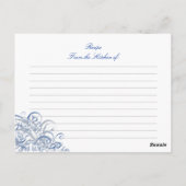 Exquise Fête des mariées Bleue Baroque Carte Recet (Dos)