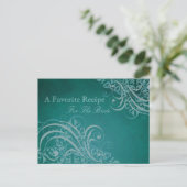 Exquise Fête des mariées Turquoise baroque Carte R (Debout devant)