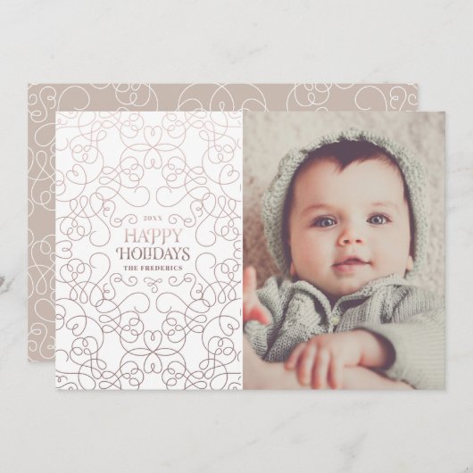 Exquise Fils en Bronze Carte de Noël (Devant / Derrière)