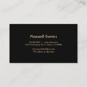 Exquise Gold Black Stripe minimalist Visitekaartje (Achterkant)