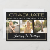 Exquise Gold Foil Graduation Invitation (Devant)