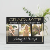 Exquise Gold Foil Graduation Invitation (Debout devant)