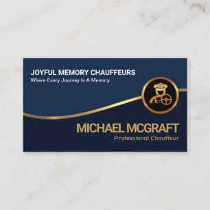 Exquise Gold Wave Blue Layers Chauffeur-driver Visitekaartje
