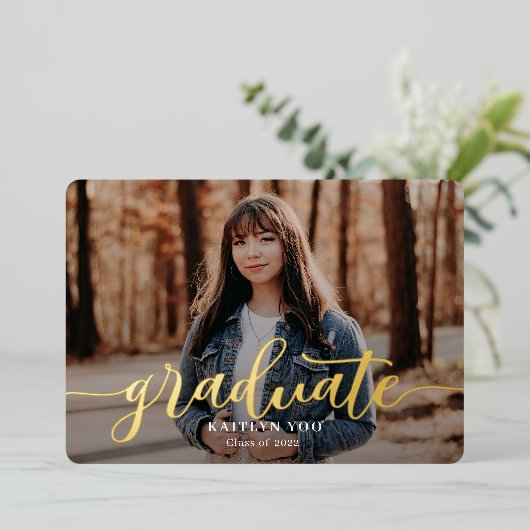 Exquise Goût Foil Graduation Invitation (Debout devant)