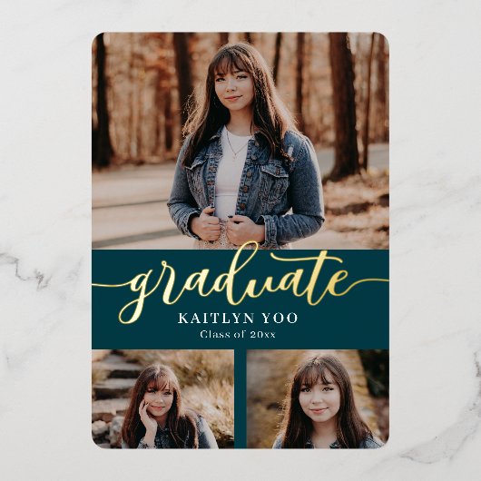 Exquise Goût Foil Graduation Invitation Foil In (Recto)
