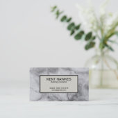 Exquise Grey Marble Texture Building Contractor Visitekaartje (Staand voorkant)