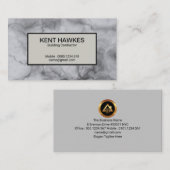 Exquise Grey Marble Texture Building Contractor Visitekaartje (Voorkant / Achterkant)