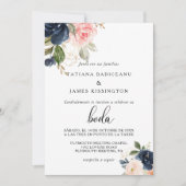 Exquise Herfst Floral Wedding Kaart (Voorkant)