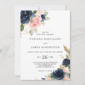 Exquise Herfst Floral Wedding Kaart (Voorkant)