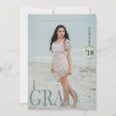 Exquise invitation à la remise des diplômes en gri (Devant)