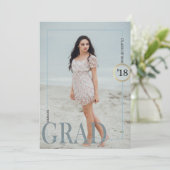 Exquise invitation à la remise des diplômes en gri (Debout devant)