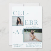 Exquise invitation à la remise des diplômes en gri (Dos)