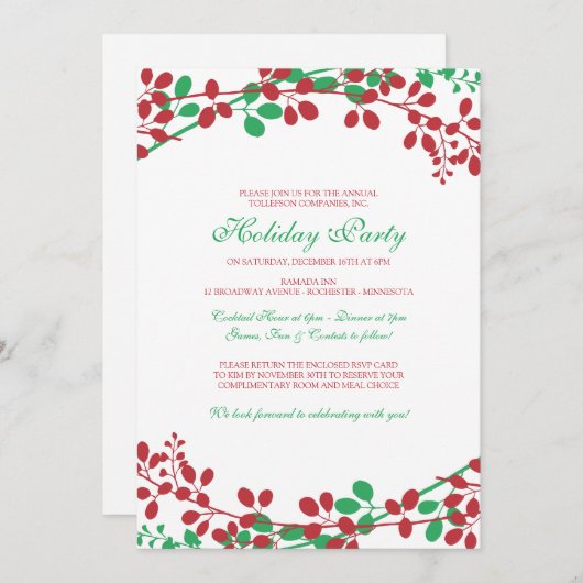 Exquise invitation à Noël - Nouveau (Devant / Derrière)