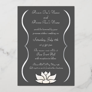 Exquise Lotus in White Folie Uitnodiging