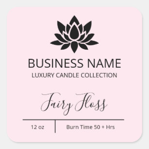 Exquise Lotus Pastel Pink Candle Labels