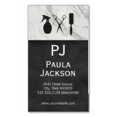 Exquise Lux Texture Monogram en marble Trim Magnetisch Visitekaartje (Voorkant Verticaal)