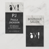 Exquise Lux Texture Monogram en marble Trim Visitekaartje (Voorkant / Achterkant)