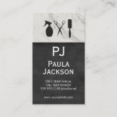 Exquise Lux Texture Monogram en marble Trim Visitekaartje (Voorkant)