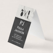 Exquise Lux Texture Monogram en marble Trim Visitekaartjes (Voorkant)