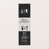 Exquise Lux Texture Monogram en marble Trim Visitekaartjes (Buitenkant ongevouwen)