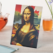 Exquise Mona Lisa-schilderij - tijdloos meesterwer Reclamebord Met Voetstuk (Insitu)