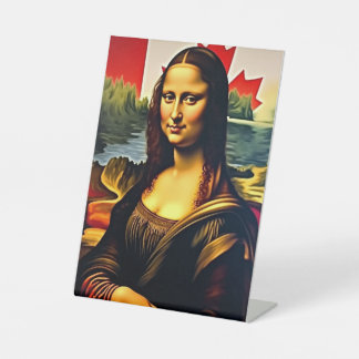 Exquise Mona Lisa-schilderij - tijdloos meesterwer Reclamebord Met Voetstuk