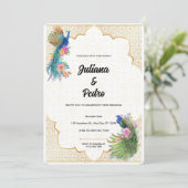 Exquise Peacock Thème Faire-part de mariage (Debout devant)