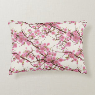 Exquise roze kersenbloesems bloemen accent kussen