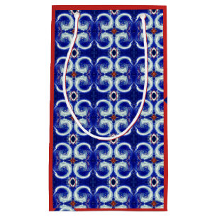 Exquise sac cadeau motif tourbillon bleu