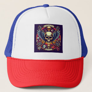Exquise schedel en Botten Traditionele Artistry 🎨 Trucker Pet