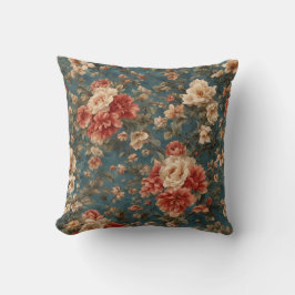  Exquise witte en weelderige koraalrode bloemen Kussen