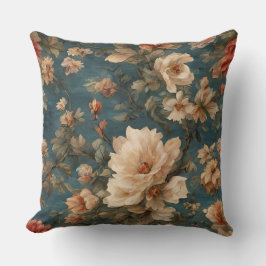  Exquise witte en weelderige koraalrode bloemen Kussen