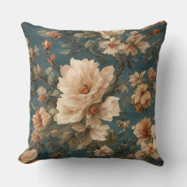  Exquise witte en weelderige koraalrode bloemen Kussen