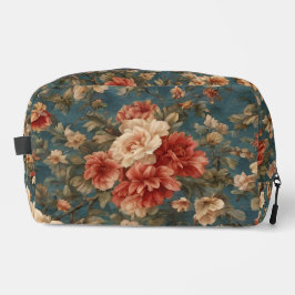 Exquise witte en weelderige koraalrode bloemen Toilettasje